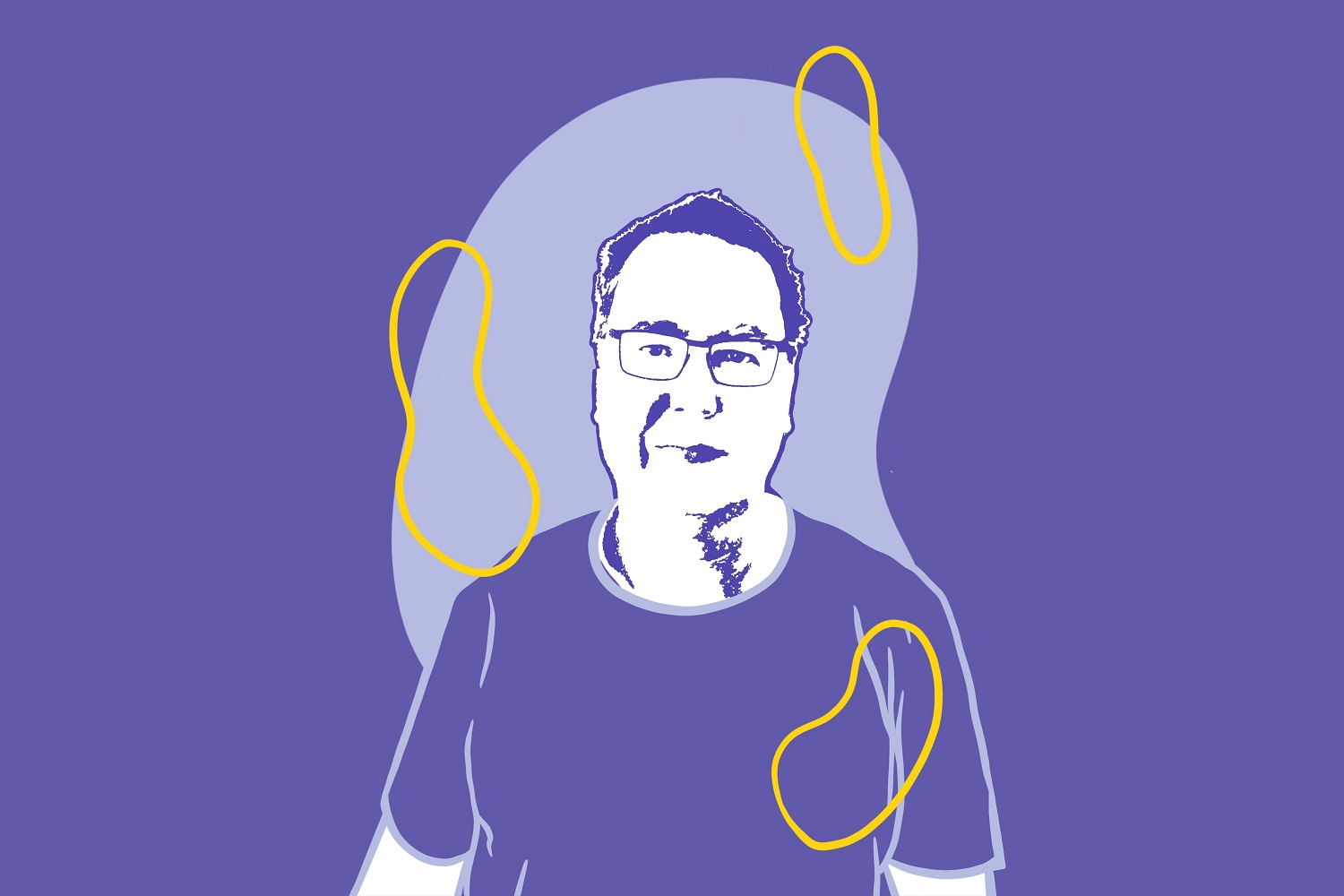 Tekening van Gerard Haan, redactieoverleg