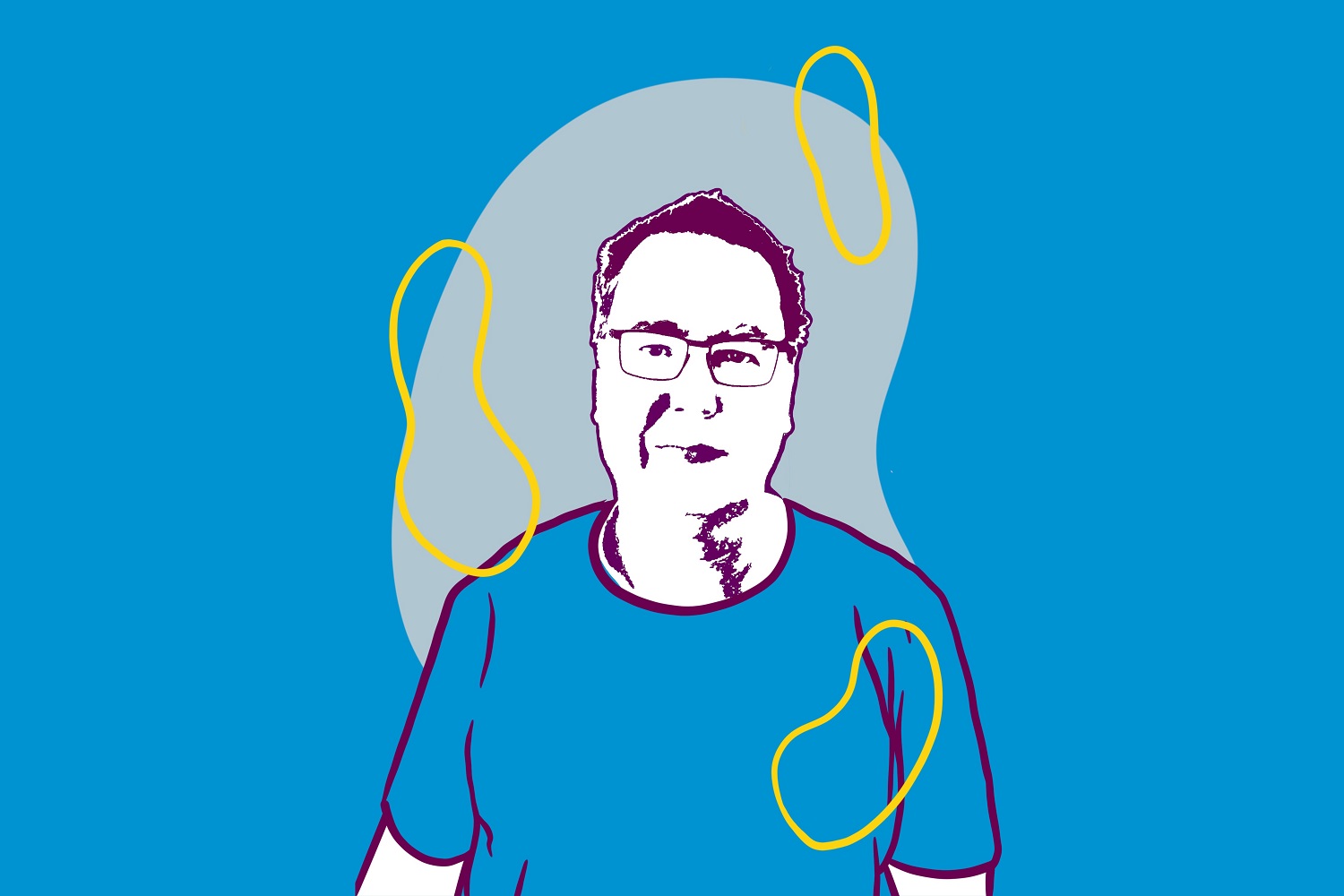 Tekening van Gerard Haan, redactieoverleg